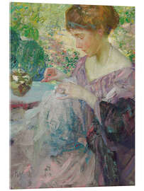 Acrylic print Young woman sewing - Richard Emil Miller