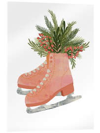 Akryylilasitaulu Ice skates and evergreen branches - Nikita Jariwala