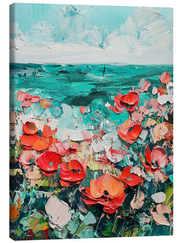 Leinwandbild Blüten am Meer