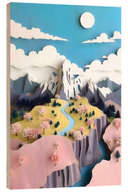 Holzbild Assemblage Pastel Valley - 83 Oranges