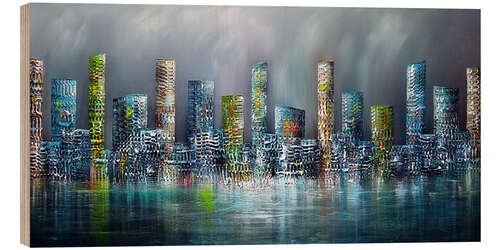 Tableau en bois Skyline City