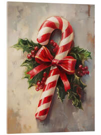 Tableau en verre acrylique Christmas Candy Cane - TAlex