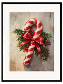 Gerahmter Kunstdruck Zuckerstange mit Schleife - TAlex