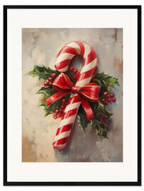 Gerahmter Kunstdruck Zuckerstange mit Schleife