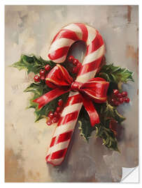Wandsticker Zuckerstange mit Schleife