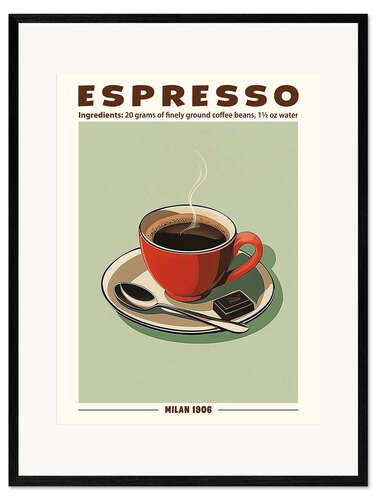 Gerahmter Kunstdruck Coffee Espresso, Milan 1906