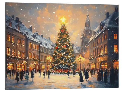 Alubild Weihnachtsbaum am Marktplatz