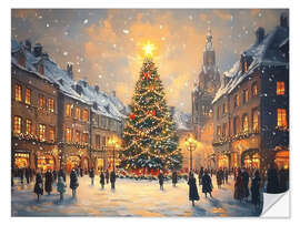 Wandsticker Weihnachtsbaum am Marktplatz