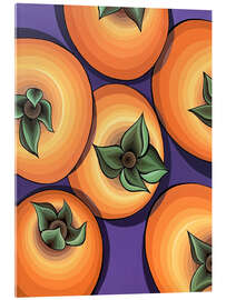 Tableau en verre acrylique Orange Persimmon - Maria Tuzhilkina