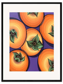 Gerahmter Kunstdruck Orange Kakis
