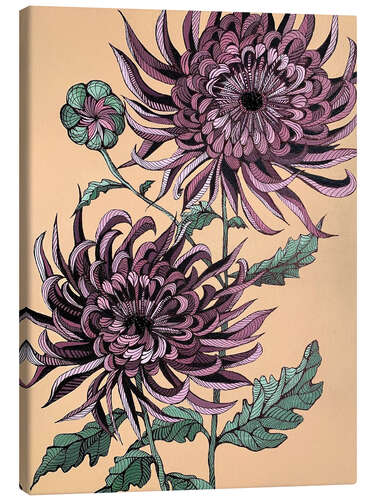 Canvas print Aster on Beige