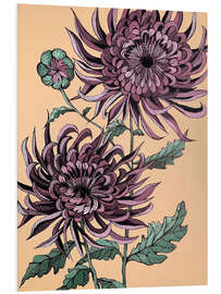 Hartschaumbild Aster auf Beige - Maria Tuzhilkina