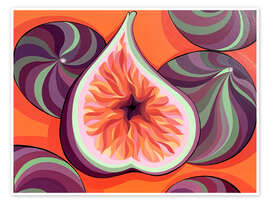 Wall print Fig on Orange - Maria Tuzhilkina