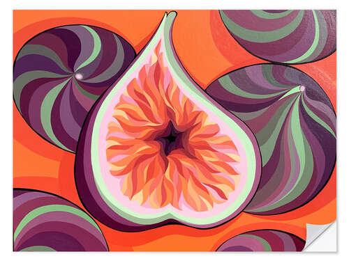 Muursticker Fig on Orange