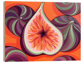 Hout print Fig on Orange