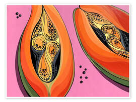 Wall print Orange Papaya - Maria Tuzhilkina