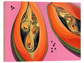 Holzbild Orange Papaya - Maria Tuzhilkina