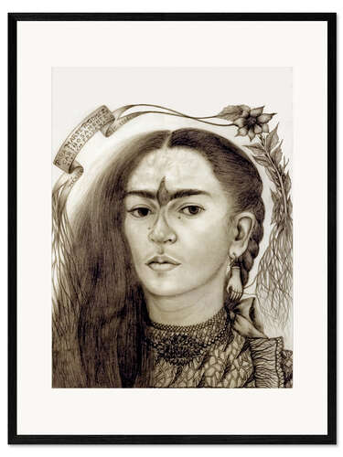 Ingelijste kunstdruk Self portrait dedicated to Marte R. Gomez, 1946