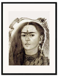 Ingelijste kunstdruk Self portrait dedicated to Marte R. Gomez, 1946