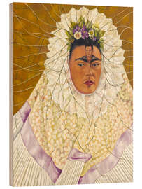 Print på træ Self-portrait as Tehuana or Diego in my thoughts, 1943 - Frida Kahlo
