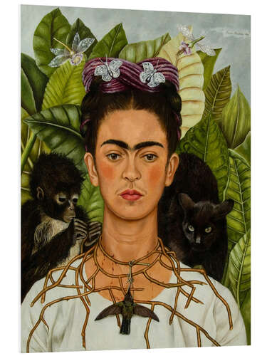 Tableau en PVC Self-Portrait With Thorn Necklace and Hummingbird, 1940