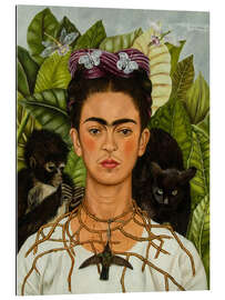 Cuadro de plexi-alu Autorretrato con collar de espinas y colibrí, 1940
