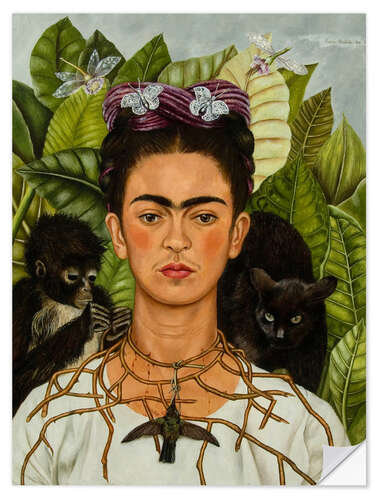 Sisustustarra Self-Portrait With Thorn Necklace and Hummingbird, 1940