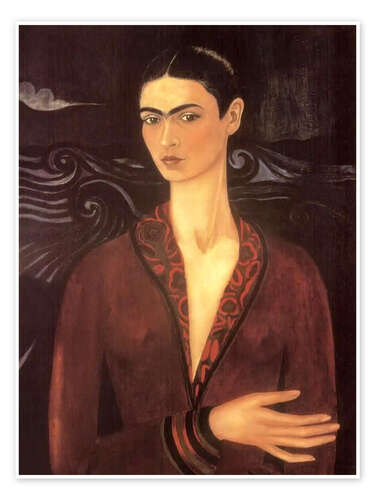 Poster Self-portrait in a velvet dress, 1926