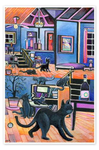 Poster Seven Cat House