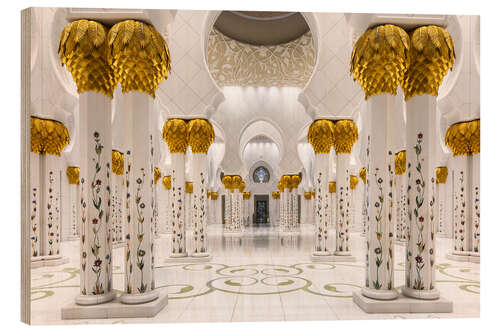 Cuadro de madera Interior of the Sheikh Zayed Mosque in Abu Dhabi