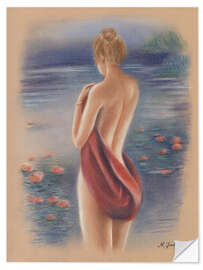 Vinilo para la pared Female Nude on the Beach - Marita Zacharias