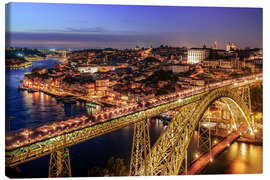 Obraz na płótnie Sunset over Ponte Luis, Porto, Portugal - Achim Thomae