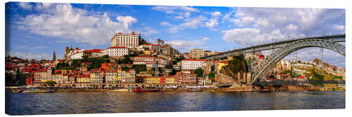 Lærredsbillede City panorama of Porto with view of the Ponte Luis
