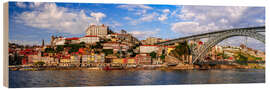 Tableau en bois City panorama of Porto with view of the Ponte Luis - Achim Thomae