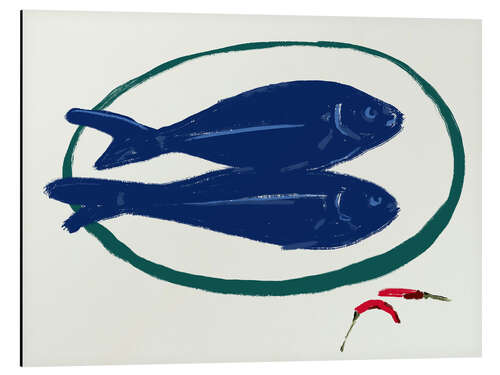 Cuadro de aluminio Blue Fishes Still Life