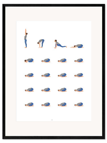 Gerahmter Kunstdruck Yoga Routine