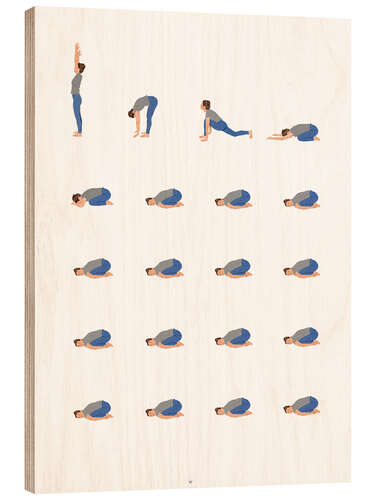 Wood print Yoga Routine