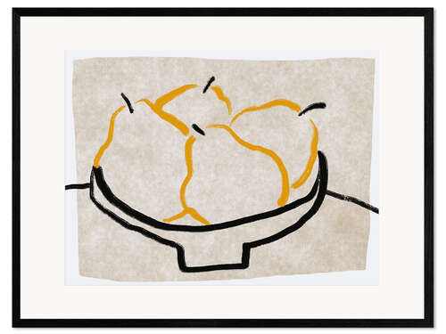 Framed art print Line Art Pear