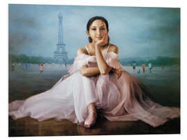 Hartschaumbild Ballerina und der Eiffelturm