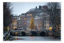 Wall print Christmas tree on a bridge in Amsterdam - George Pachantouris