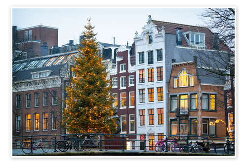 Poster Christmas tree in Amsterdam