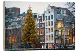 Print på træ Christmas tree in Amsterdam - George Pachantouris