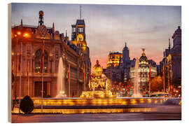 Trätavla Cibeles Square, Madrid - Peter Schickert