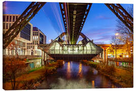 Canvas print Wuppertal suspension railway at night - Peter Schickert