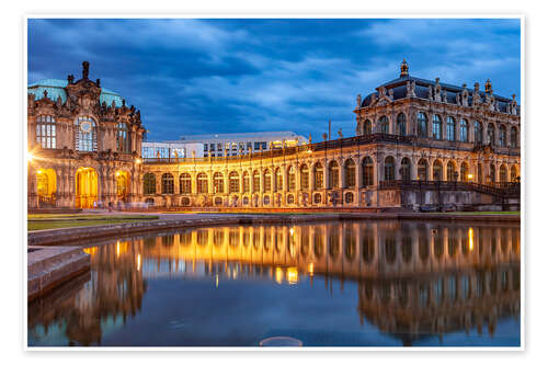 Poster Dresdener Zwinger bei Nacht