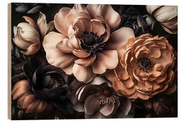 Holzbild Baroque Bouquet Brown - Andrea Haase