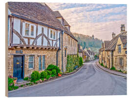 Holzbild Steinhäuser in Castle Combe - Assaf Frank