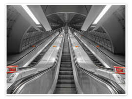 Wall print Escalator at subway station in London - Assaf Frank