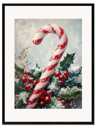 Impression artistique encadrée Christmas Candy Cane
