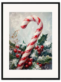 Impression artistique encadrée Christmas Candy Cane
